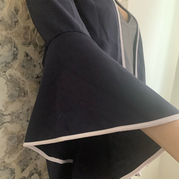 NAVY CARDIGAN WITH WHITE TRIM FROM ZARA - Picture 3 of 6